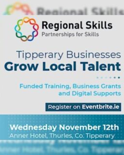 Attention Tipperary Businesses!
Looking to upskill your team and make the most of available Government grants and funding supports? This free event at the Anner Hotel, Thurles on 12th November is one you won’t want to miss.

Hear from local businesses already benefiting from these programmes and connect with education providers and state agencies who can help you grow and retain skilled employees.

📅 Tuesday, 12th November
📍 Anner Hotel, Thurles
💰 FREE to attend – registration required

A great opportunity for start-ups and established businesses alike to invest in their people and strengthen their future. 🌟
#Thurles #WhatsOntTipperary #VisitTipperary #Dwellawhile #LoveThurles #Munster #Ireland