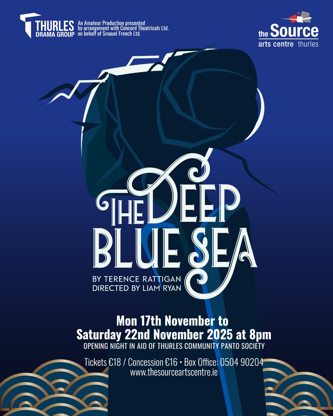Thurles Drama Group returns to the stage with “The Deep Blue Sea” by Terence Rattigan - a powerful story of love, loss, and the courage to keep going. 💔💫

Set in 1950s London, this beautifully told production follows Hester Collyer as she risks everything for passion, only to face heartbreak and self-discovery in its wake.

📍 The Source Arts Centre, Thurles
📅 Mon 17th – Sat 22nd November 2025
⏰ 8 p.m.
🎟️ €18 / €14 concession
📞 Box Office: 0504 90204
🔗 Tickets from @sourcearts 

A moving and unforgettable performance, don’t miss this incredible local production! 🎟️

#thurles #tipperary #whatsontipperary #visittipperary #dwellawhile #lovethurles #munster #ireland #tipperaryevents