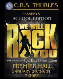 🎸 WE WILL ROCK YOU is coming to Premier Hall, Thurles!

The CBS musical is ready to blow the roof off with Queen’s iconic music and Ben Elton’s legendary story.
📅 Jan 29th, 30th & 31st 2026
⏰ 7.30pm

🎟️ Tickets on sale now: http://www.gr8events.ie/thurles-cbs-we-will-rock-you

Don’t miss it, it’s gonna be electric! ⚡️

#Thurles #Tipperary #Munster #Ireland #lovethurles #dwellawhile #visittipperary