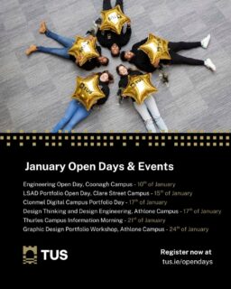 Considering TUS? Visit their January Open Days & Events! ✨

If you are thinking about your next step, TUS Open Days are a great opportunity to explore your options and get a real feel for campus life.

📍 Campuses: Limerick • Athlone • Clonmel • Thurles • Ennis
📅 Thurles Campus Open Day: Tuesday, 21st January

👋 Meet lecturers, explore courses, tour facilities, and discover what studying at TUS could look like for you.

🔗 Register now at tus.ie/opendays

#Thurles #WhatsOntTipperary #VisitTipperary #Dwellawhile #LoveThurles