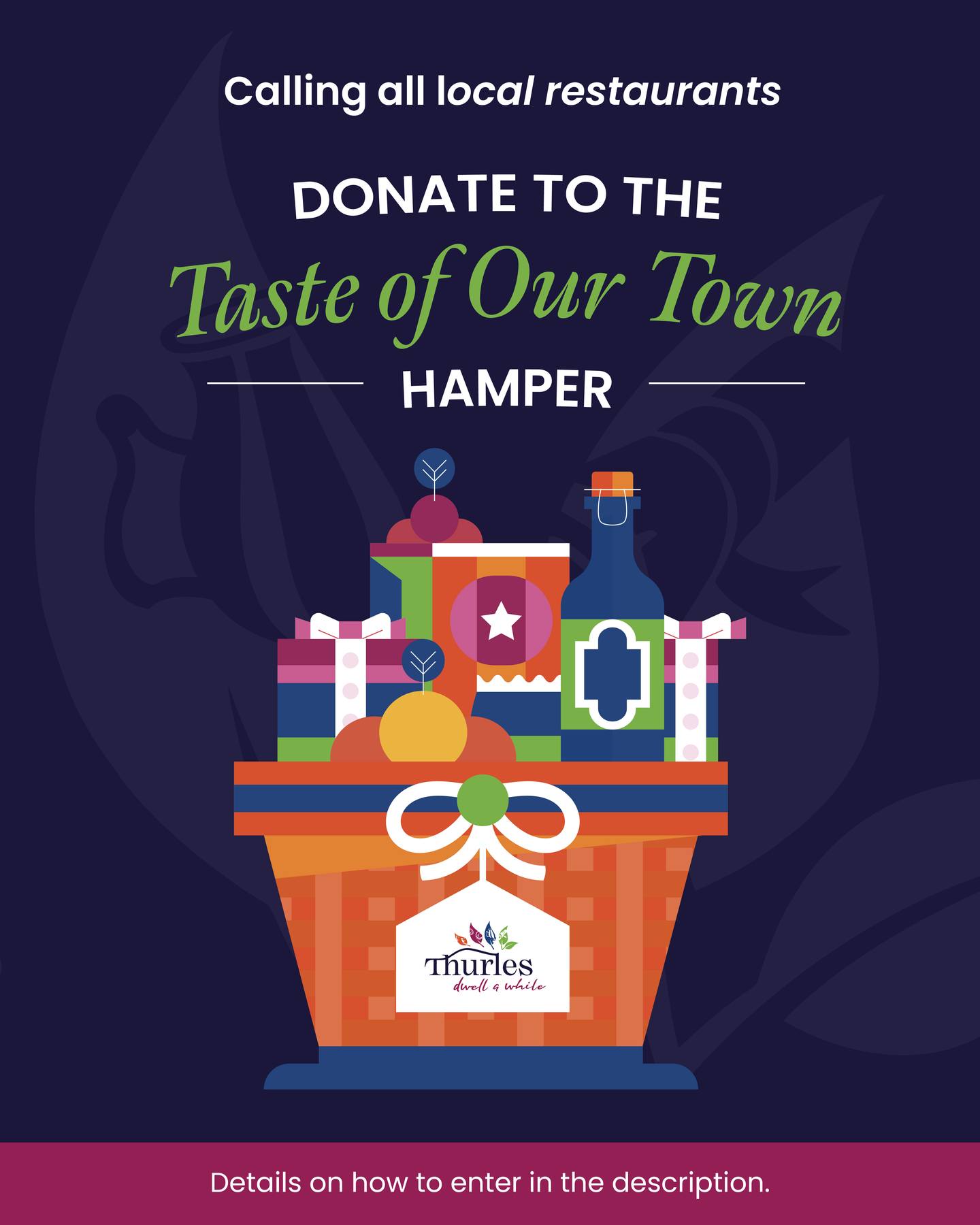 Calling all Thurles hospitality businesses! 🍽☕️

We are excited to launch our 2026 Hamper Giveaway, the "Taste of our Town", celebrating the amazing dining experiences right here in Thurles, and we want you to be part of it!

Contribute a small item or voucher, anything that represents your restaurant or café, to create a one-of-a-kind hamper showcasing the best of Thurles dining has to offer. 🍽️

As part of the giveaway, we will pop by for a quick video clip of your team in action and a group photo, these will feature in the main campaign video and follow-up spotlight posts. After the giveaway, your business will also get its very own highlight post on Thurles.ie, promoting what makes you unique and encouraging followers to visit ahead of the summer holidays.

We are not asking for expensive items, just something that lets your business shine. The main goal? showcasing Thurles, supporting local, and getting people through your doors!

Deadline for application in Wednesday, April 29th at 5pm.

💌 Interested? DM us, or email info@thurles.ie to join the fun and be part of this exciting campaign.