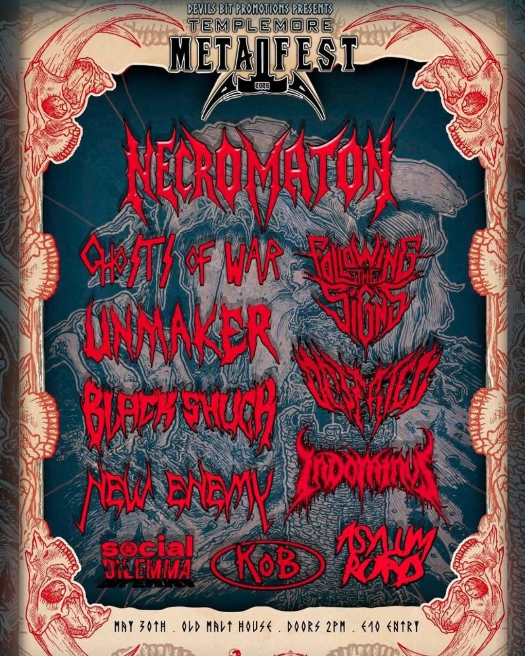 🤘 Templemore Metalfest is BACK! 🔥

Get ready for a day of loud riffs, great energy, and live music as Metalfest returns to Templemore, May 30th!

📍 Old Malt House
🕑 From 2pm
💶 €10 entry

This is set to be a serious day of music 🤘