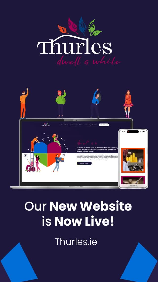 Our New Thurles.ie Website is LIVE! 🎉

We are excited to launch our new platform designed to better connect our community and showcase everything happening in Thurles 💛

So what is new?
👉 Submit your events to our What’s On page
👉 Add your business to our local directory
👉 Share updates on the Community Noticeboard

All through our new Connection Hub 🎉

Whether you are a business, organiser, or part of a local group, this is your space to be seen and heard.

👉 Check it out now at thurles.ie/get-involved/connection-hub/ and get involved!