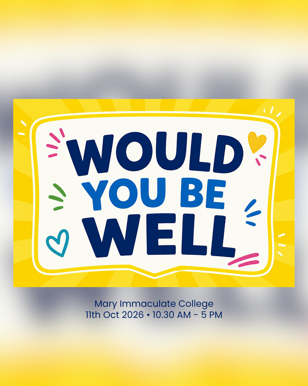 Would You Be Well? A Holistic Mental Health & Wellbeing Day
A wonderful low-cost community event is coming to Thurles this October, bringing together holistic practitioners, community organisations, and wellbeing services from right across Tipperary.
Partially funded by Healthy Ireland, the day offers something for everyone, including:
🧘 Sample holistic therapy treatments
🧘 Meditation sessions & sound baths
🧘 Breathwork and relaxation practices
🧘 Wellbeing talks & demonstrations
🧘 The chance to meet local therapists and practitioners
🧘 Info from community groups including Men's Sheds, Women's Sheds & more
Whether you're looking for new ways to support your mental health, curious about holistic approaches, or just fancy a day of relaxation and connection, this one's for you.
A healthy lunch can be added when booking, or bring your own if you prefer 🥗
🗓️ Sunday, 11th October
⏰ 10:30am – 5pm
📍 St. Patrick's College, Thurles
Full details available via the whats on page on our website.